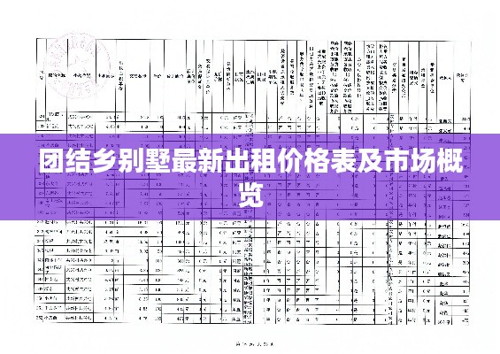 团结乡别墅最新出租价格表及市场概览